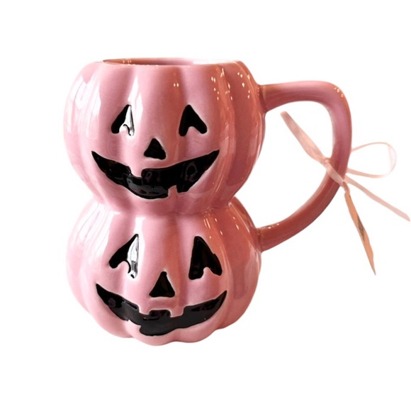 Lang Other - 🩷 PINK STACKED PUMPKIN Halloween Jack O Lantern Mug Lang NEW